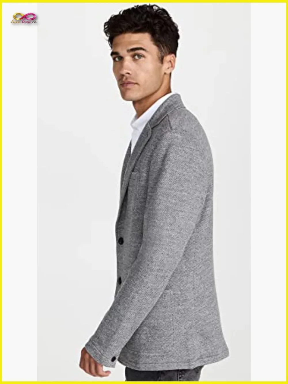 Modern Knit Blazer Relaxed Fit Casual Sport Coat Fleece Fabric Tailored